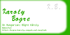 karoly bogre business card