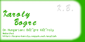 karoly bogre business card